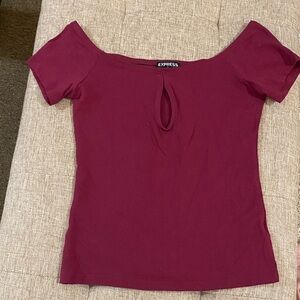 Express Women's Wine Short Sleeve Top